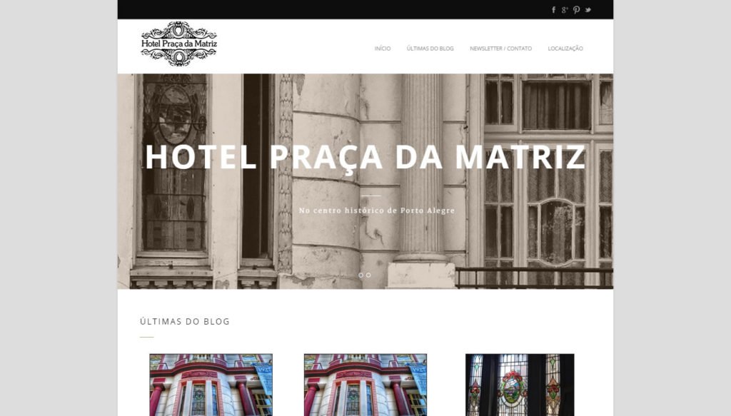 Criação de site Hotel Praça da Matriz