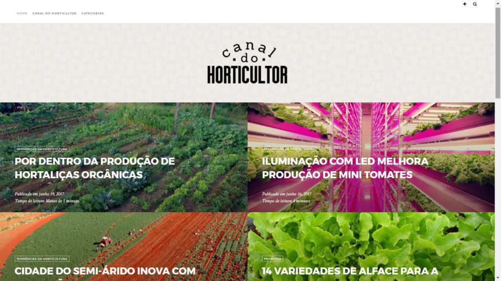Criação de blog Canal do Horticultor