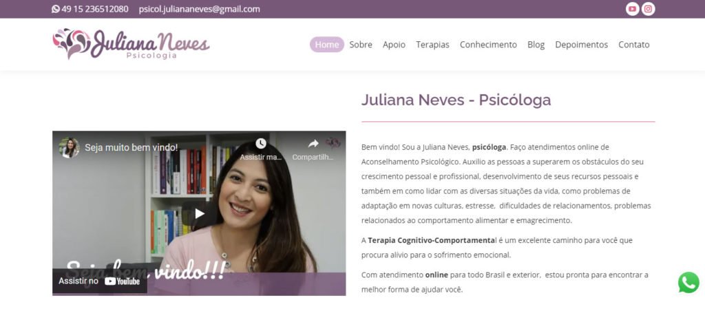 Criação de site Juliana Neves