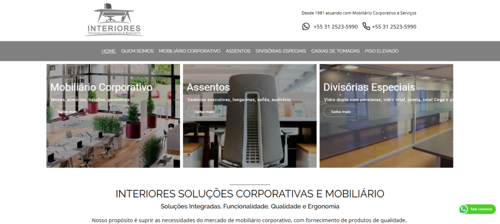 Criação de site Interiores Corporativos