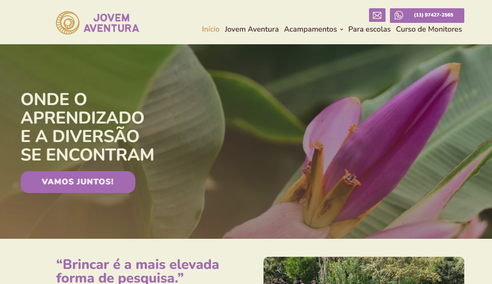 Criação de site Jovem Aventura