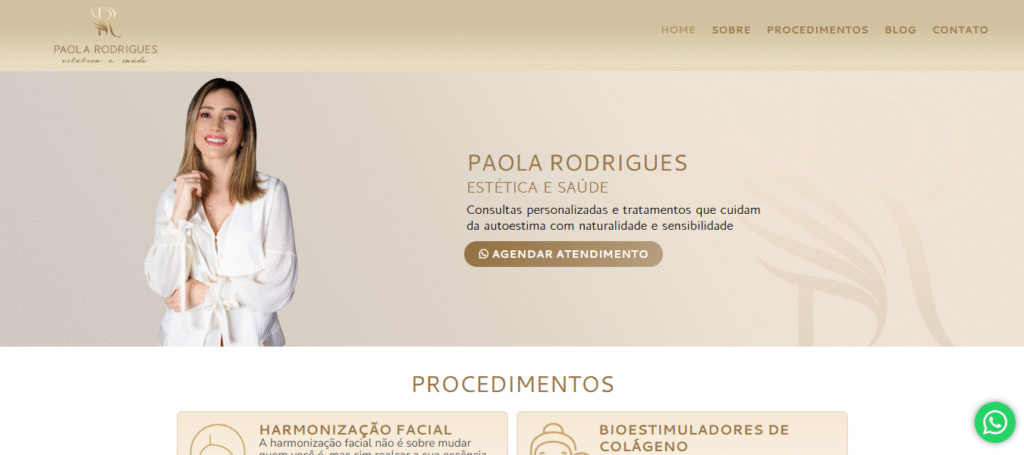 Criação de site Paola Rodrigues
