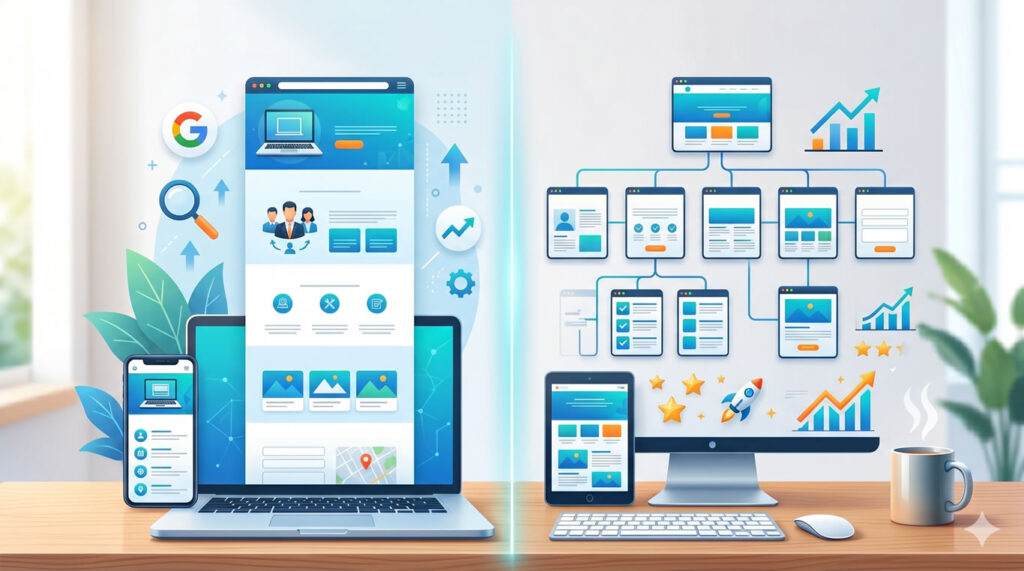 Site One Page vs. Site Convencional: Qual Escolher?