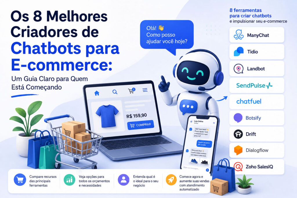 Os 8 Melhores Criadores de Chatbots para E-commerce: Um Guia Claro para Quem Está Começando